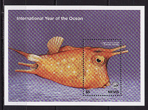 Невис, 1998, Год океана, Рыбы, блок